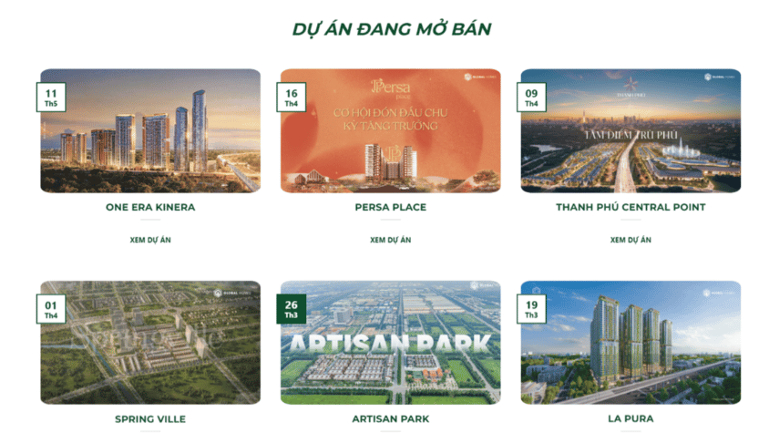 Các dự án đang mở bán Các dự án đang mở bán