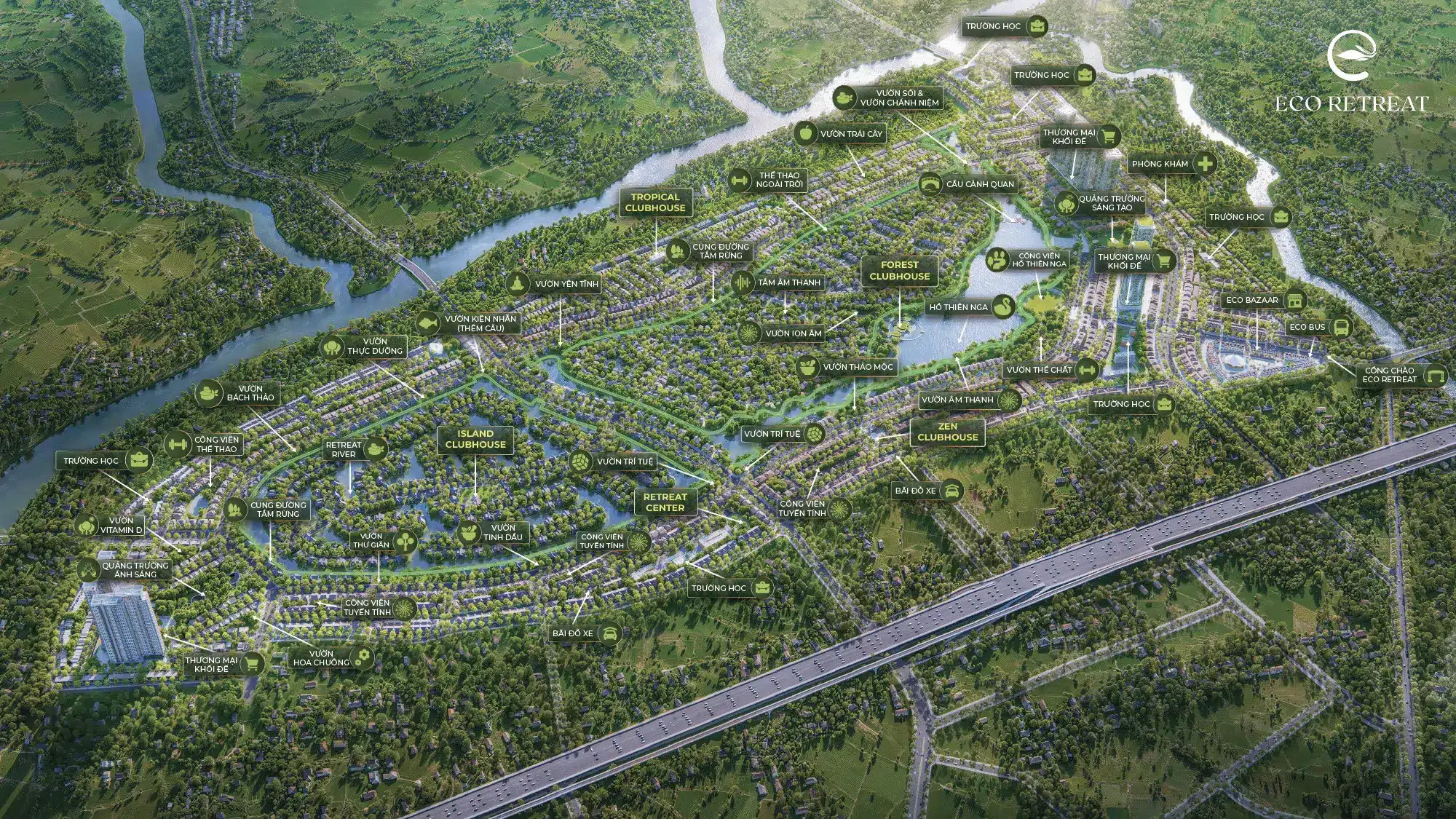 Mặt bằng tiện ích Eco Retreat Mặt bằng tiện ích Eco Retreat