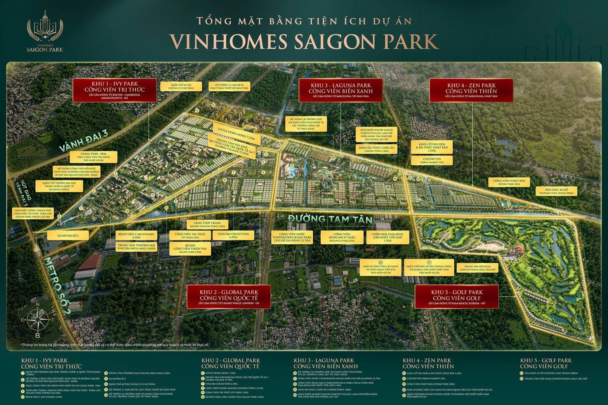 Tổng mặt bằng tiện ích Vinhomes Saigon Park Tổng mặt bằng tiện ích Vinhomes Saigon Park