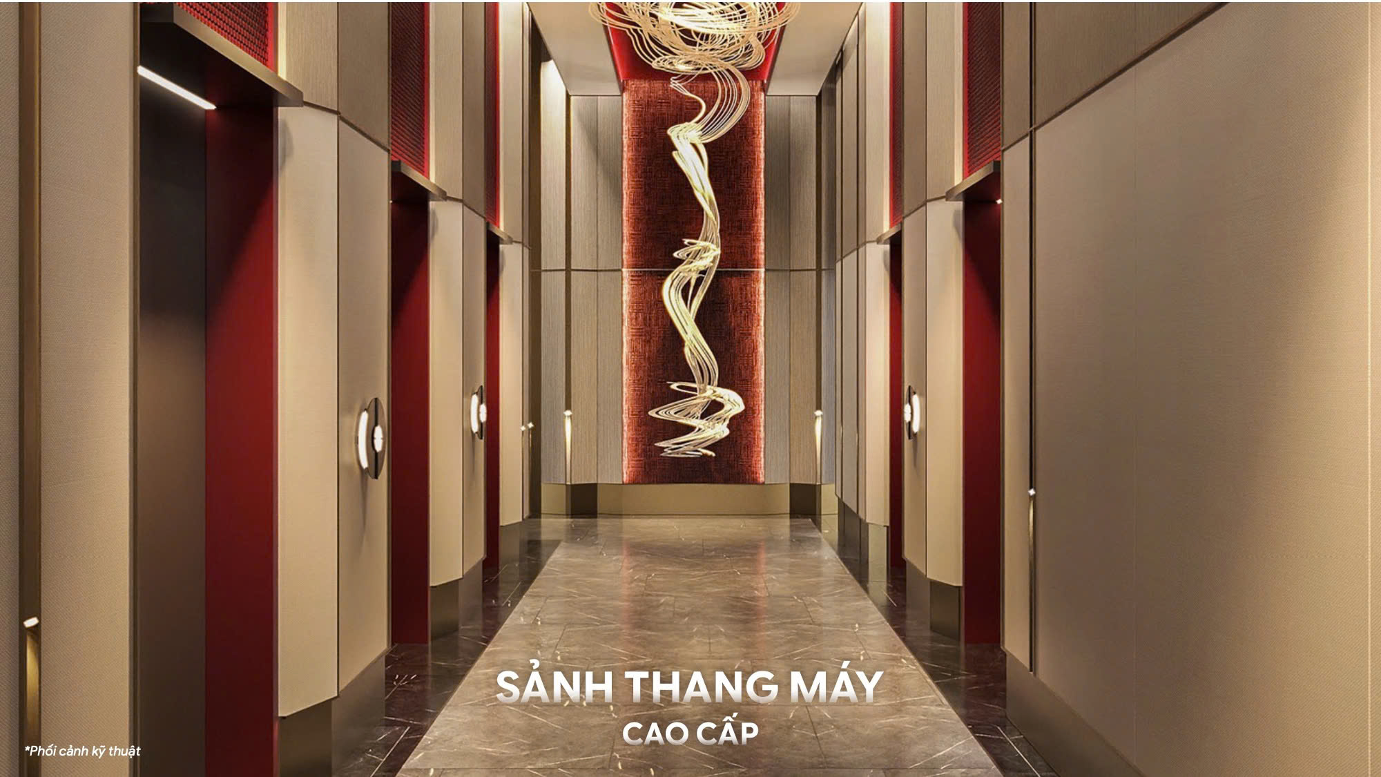Sảnh thang máy Lusso Saigon Sảnh thang máy Lusso Saigon