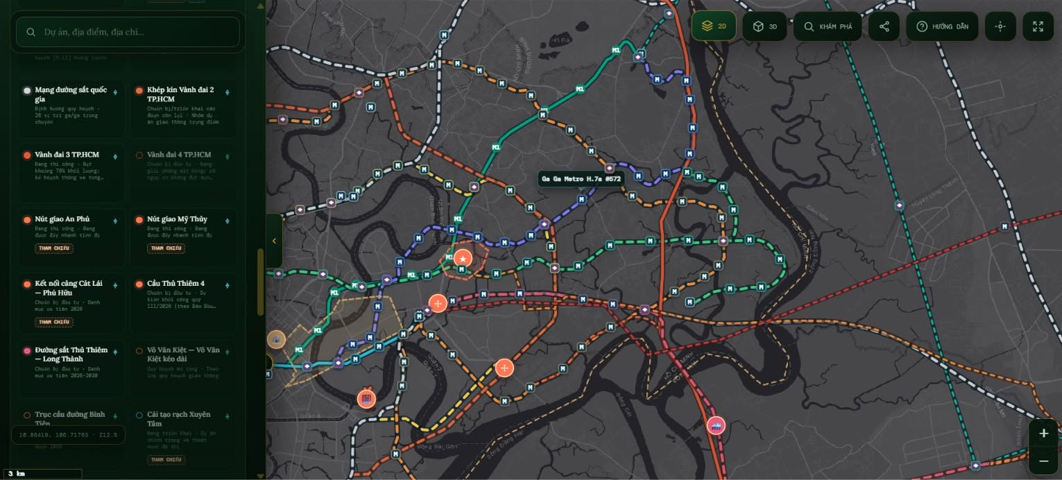 Bản đồ GH Map hiển thị chế độ tối giản Bản đồ GH Map hiển thị chế độ tối giản