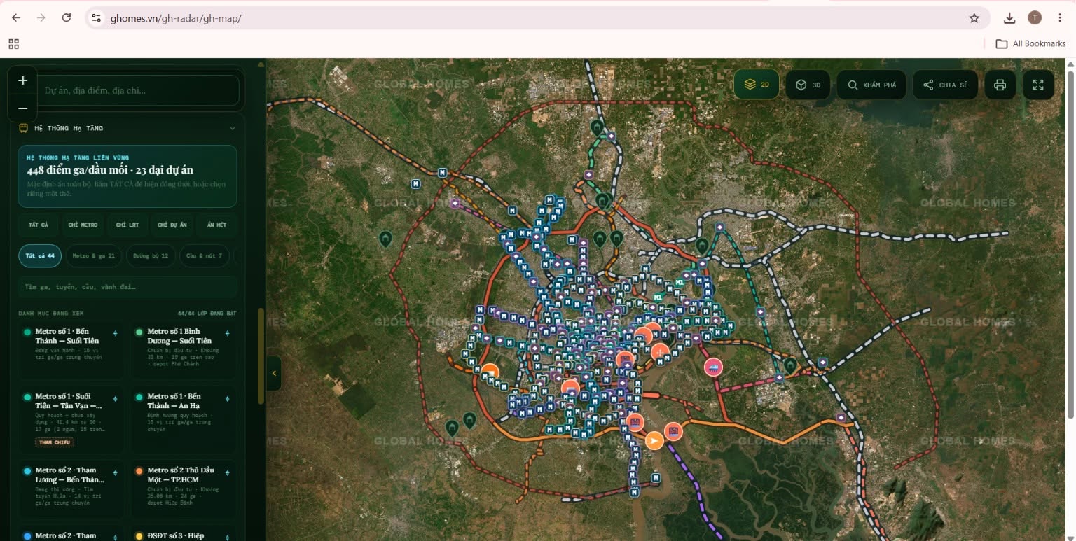 Các tuyến Metro trên bản đồ GH Map Các tuyến Metro trên bản đồ GH Map