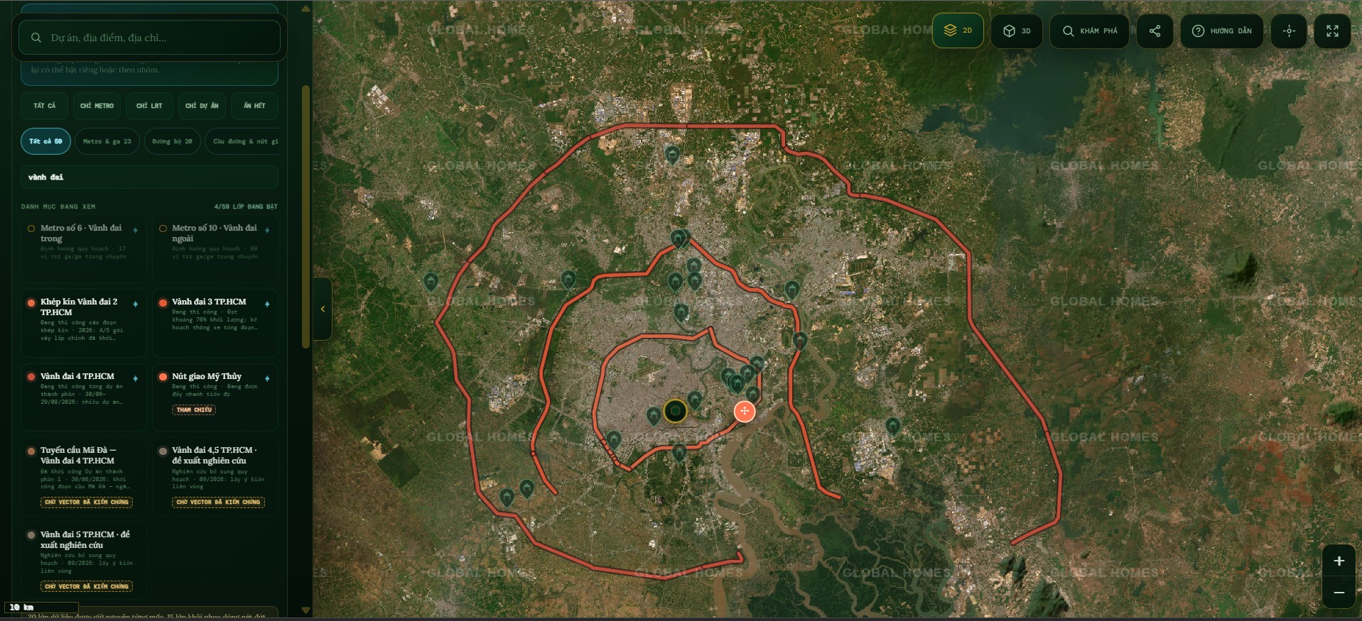 GH MAP chế độ hiển thị Vành đai