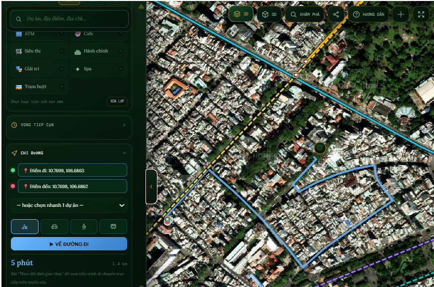Xem thời gian và quãng đường di chuyển đến Metro bằng GH Map Xem thời gian và quãng đường di chuyển đến Metro bằng GH Map